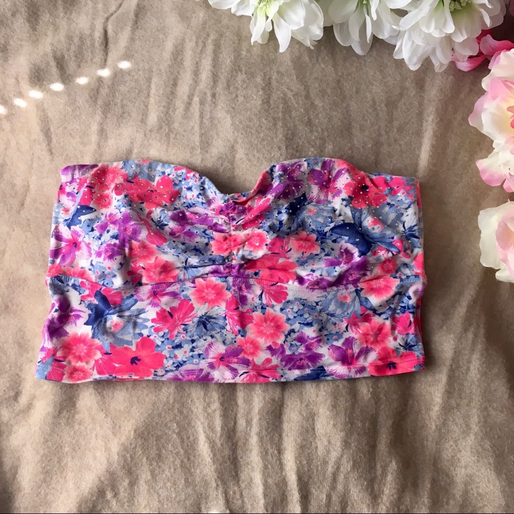 PINK Floral Bandeau with Bling